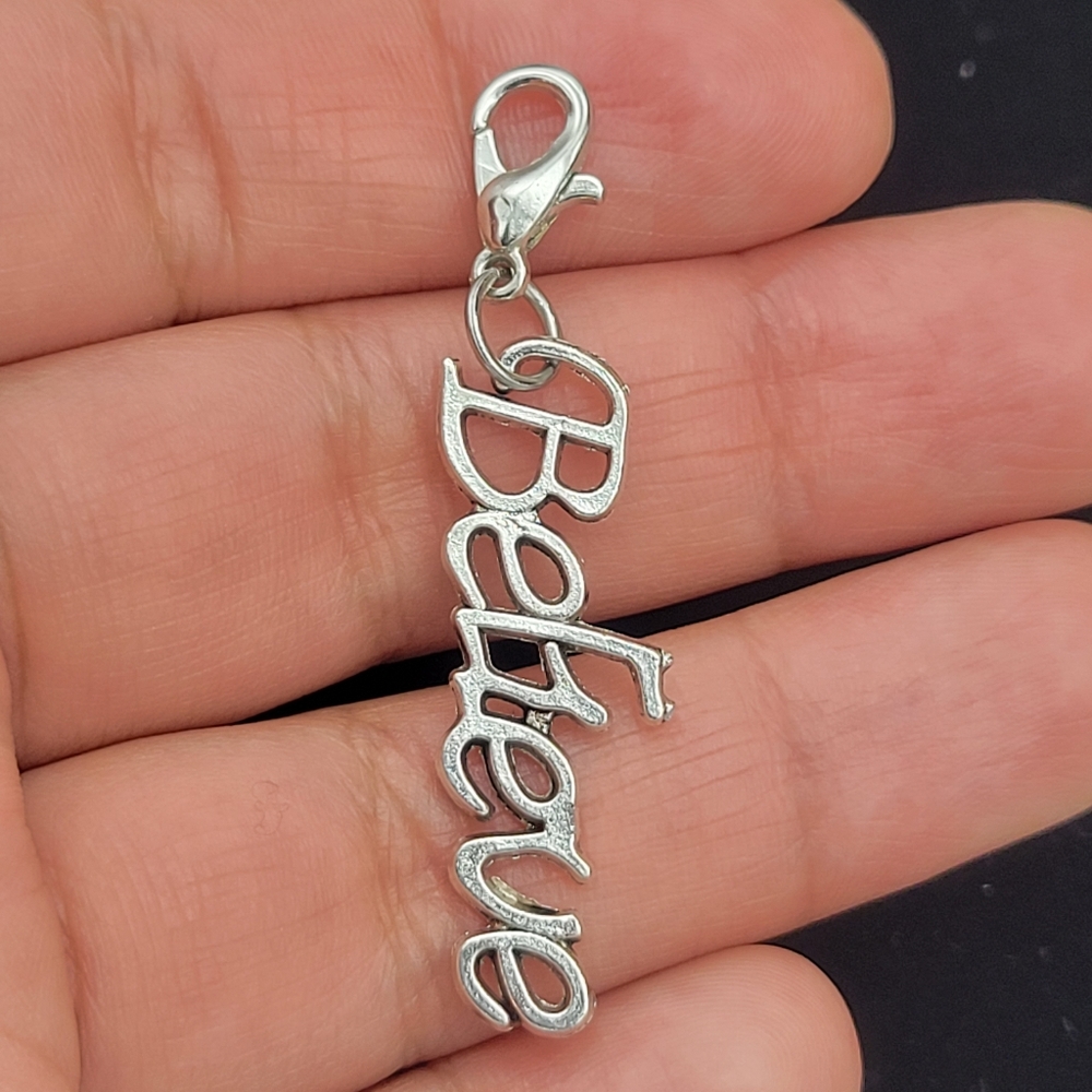 Clip On believe charms planner zipper pull